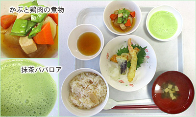 筍ご飯、天ぷら
